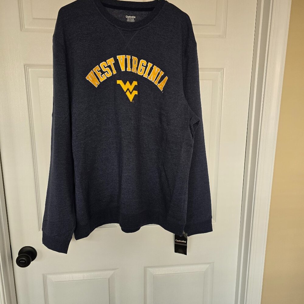 West Virginia Mountaineers Men's Captivating Pullover Sweatshirt Blue Sz 2XL NWT